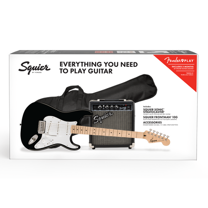 Fender Squier Sonic Stratocaster Pack MN Black Pack completo chitarra elettrica