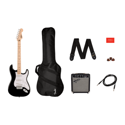 Fender Squier Sonic Stratocaster Pack MN Black Pack completo chitarra elettrica
