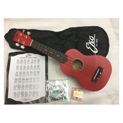 Eko Uku Primo Ukulele Soprano red + custodia + corde + accordatore + prontuario