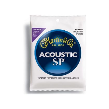 MARTIN MSP4050 Phosphor Bronze 92/8 Muta di corde per chitarra acustica Custom Light 011-052