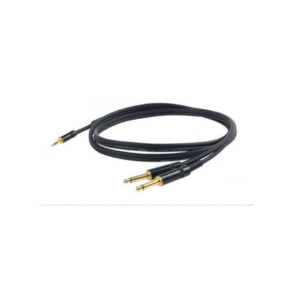 Proel CHLP170LU5 Cavo Jack stereo 3.5mm - 2x Jack mono 6.3mm 5 mt.