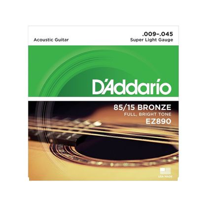 D'Addario EZ890 Muta di corde per chitarra acustica Super Light 009-045