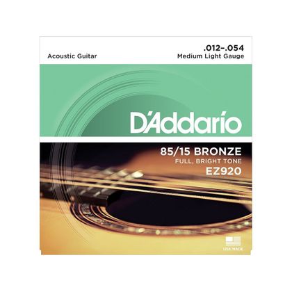D'Addario EZ920 Muta di corde per chitarra acustica Medium Light 012-054
