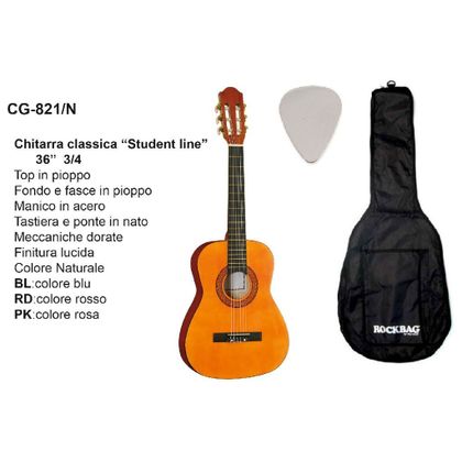 Chitarra classica 3/4 Dam CG821/N   naturale + custodia Rockbag + plettro