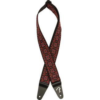 Fender Pasadena Straps Woven Lattice Red Tracolla per Chitarra e Basso