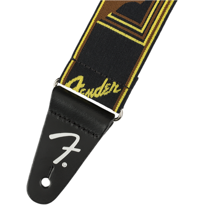 Fender Weighless Monogrammed Strap Black/Yellow/Brown Tracolla per chitarra