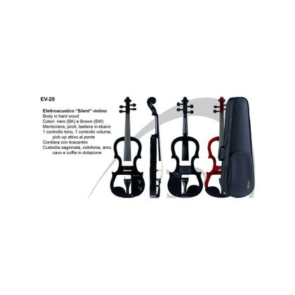 Roling's EV-20 silent Violino elettrico con cuffie e cavo
