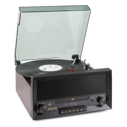 FENTON RP135W Record Player 60&rsquo;s Dark Wood