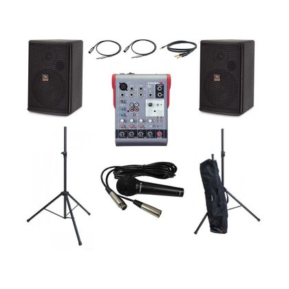 Impianto audio completo 300W Proel LT6A + mixer Proel + microfono + accessori