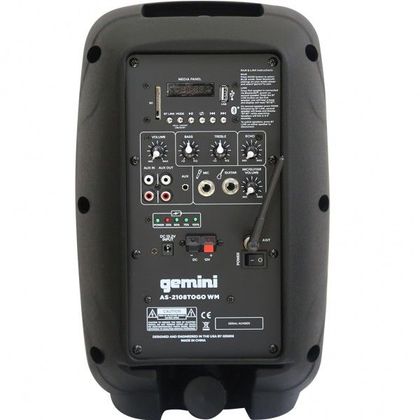 Gemini AS2108 To Go Diffusore portatile 8" 500W con bluetooth e microfono