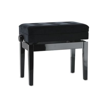 GEWA Panca per Pianoforte Deluxe Compartment Nero Lucido