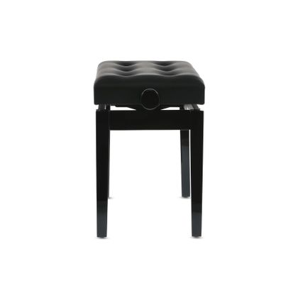 GEWA Deluxe Leather Panca per Pianoforte Regolabile Nero Lucido