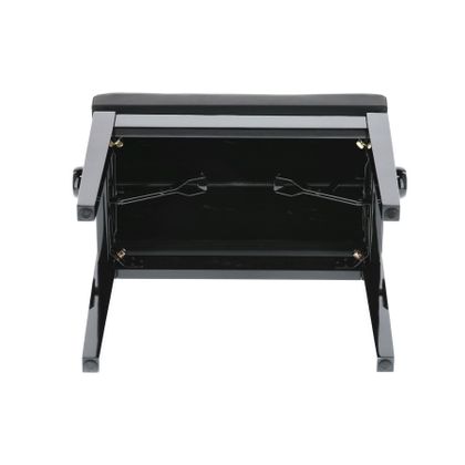 GEWA Deluxe Leather Panca per Pianoforte Regolabile Nero Lucido