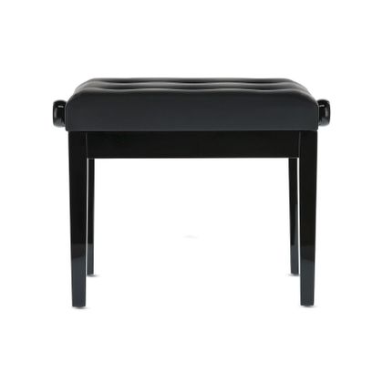 GEWA Deluxe Leather Panca per Pianoforte Regolabile Nero Lucido