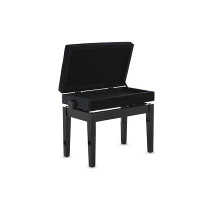 GEWA Panca per Pianoforte Deluxe Compartment Nero Lucido
