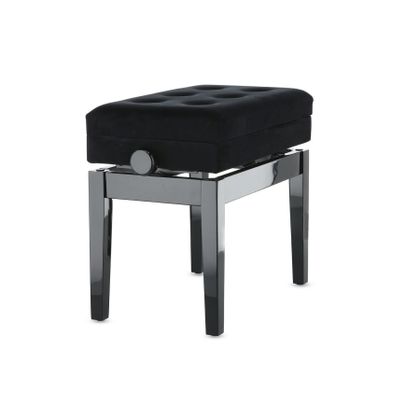GEWA Panca per Pianoforte Deluxe Compartment Nero Lucido