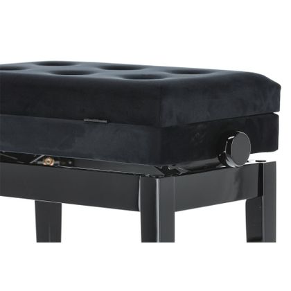 GEWA Panca per Pianoforte Deluxe Compartment Nero Lucido