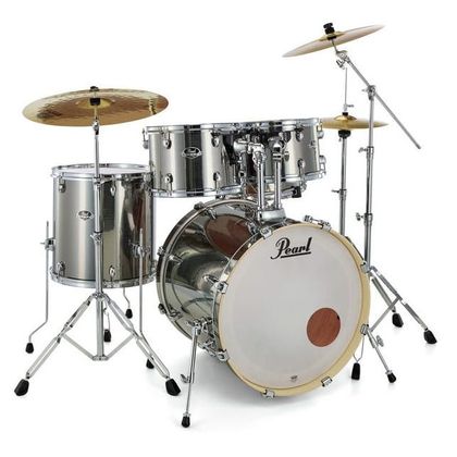 Pearl Export EXX725SBR/C21 Smokey Chrome Batteria acustica completa cromata + Sabian Omaggio