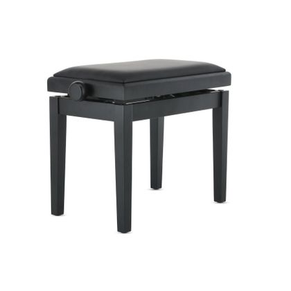 GEWA Deluxe Vinyl Panca per Pianoforte Regolabile Nero Lucido