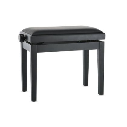 GEWA Deluxe Vinyl Panca per Pianoforte Regolabile Nero Lucido