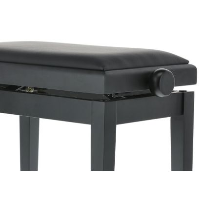 GEWA Deluxe Vinyl Panca per Pianoforte Regolabile Nero Lucido