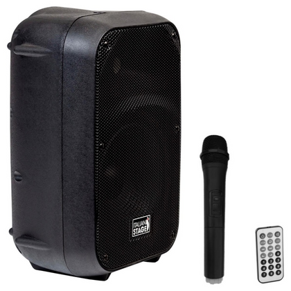 Italian Stage FRX10AW Cassa attiva multifunzione portatile con radiomicrofono, usb e Bluetooth