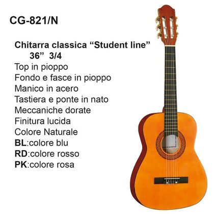 DAM CG821KBL Chitarra classica blu 3/4