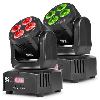 Beamz MHL36 Moving Head Set Coppia di Teste Mobili 4 Led RBG