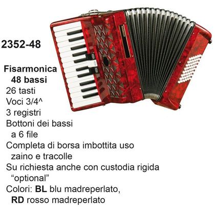 DAM 2352-48 RD Fisarmonica 48 bassi rossa