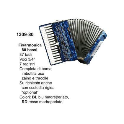 DAM 1309-80 BL Fisarmonica 80 bassi blu