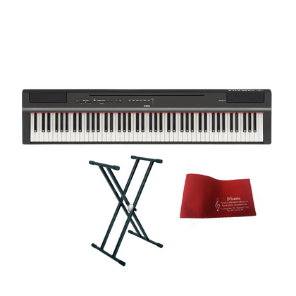 Yamaha P125A Black Pianoforte digitale con doppio supporto + copritastiera omaggio