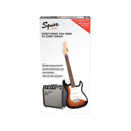 FENDER Squier Stratocaster SS Pack 10G BSB Kit Chitarra elettrica Sunburst con amplificatore e accessori