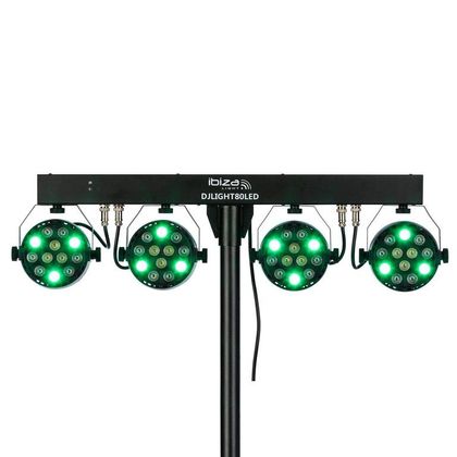 Ibiza DJLIGHT80LED Stand per Luci con 4 Par Led RGBW