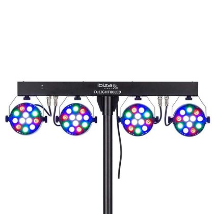 Ibiza DJLIGHT80LED Stand per Luci con 4 Par Led RGBW