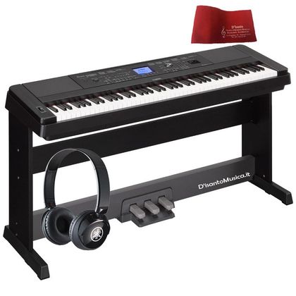 YAMAHA DGX660 Pianoforte digitale con stand e pedaliera + Cuffie + Copritastiera omaggio