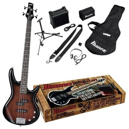 Ibanez IJSR190 WNS Jumpstart Kit Basso elettrico suburst con amplificatore 10W e accessori