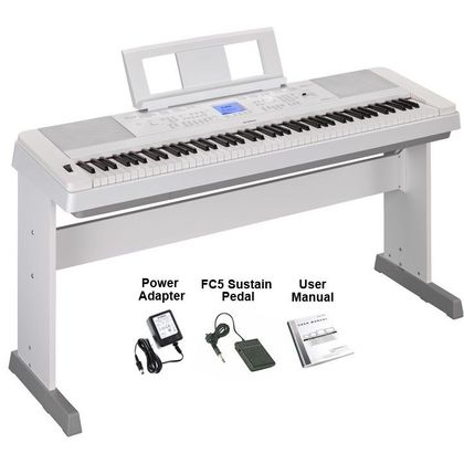 YAMAHA DGX660 White Pianoforte digitale bianco 88 tasti pesati con stand