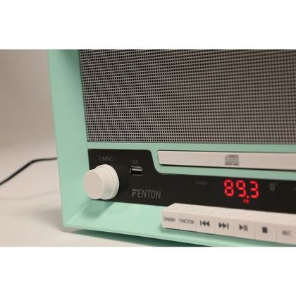 FENTON RP135 Giradischi 60's Combi USB, Bluetooth azzurro con lettore CD e altoparlanti integrati