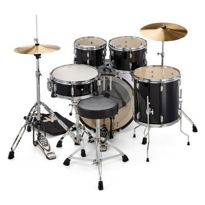 Pearl Roadshow RS525SC C31 Jet Black Batteria acustica completa con piatti Sabian Nera