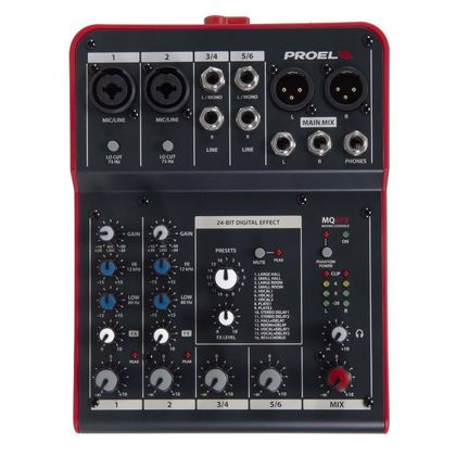 Proel MQ6FX Mixer 6 canali con effetti digitali