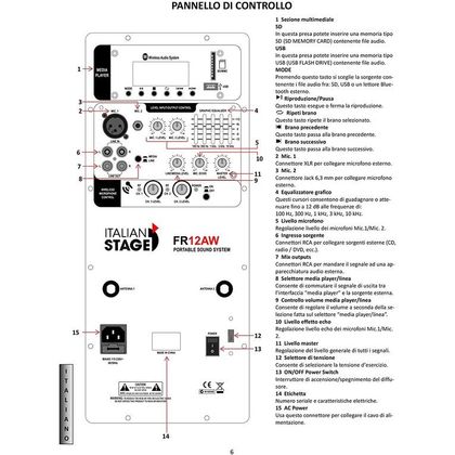 Italian Stage FR12AW Cassa multifunzione portatile con doppio radiomicrofono