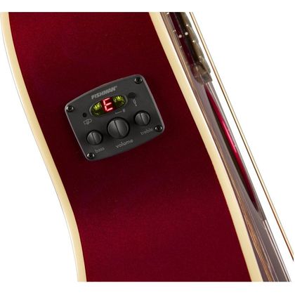 Fender Newporter Player Candy Apple Red Chitarra acustica elettrificata rossa