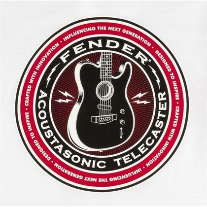 Fender Acoustasonic T-Shirt White L Maglietta bianca