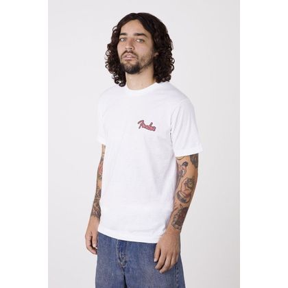 Fender Spaghetti Logo Globe T-Shirt White L Maglietta bianca