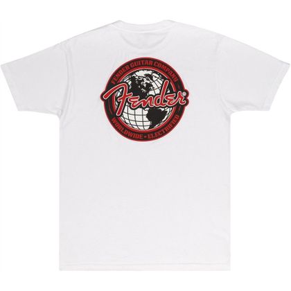 Fender Spaghetti Logo Globe T-Shirt White S Maglietta bianca