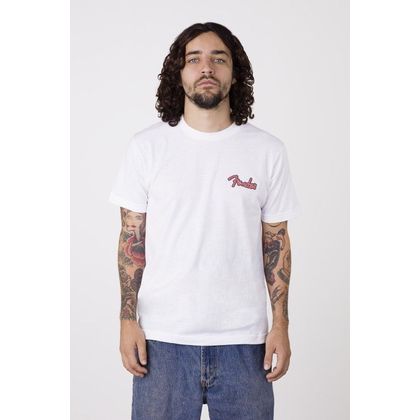 Fender Spaghetti Logo Globe T-Shirt White S Maglietta bianca