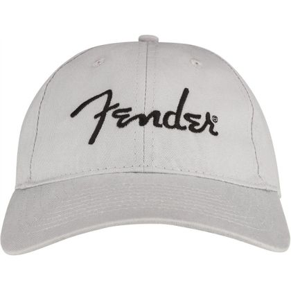 Fender Embroidered Logo Dad Hat Silver Cappello grigio