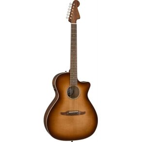 Fender Newporter Classic Aged Cognac Burst Chitarra acustica elettrificata con borsa