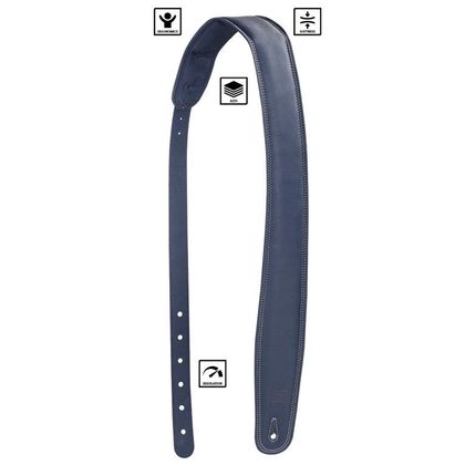 Stefy Line 403E Tracolla imbottita in ecopelle per chitarra Blu Navy