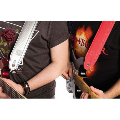 Stefy Line 602D Tracolla imbottita in ecopelle per chitarra Argento